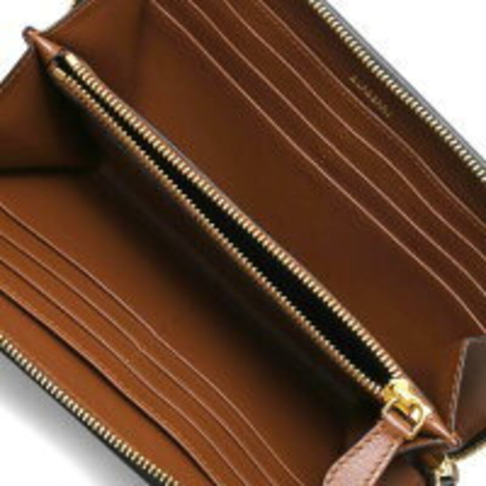 Burberry Elmore Wallet Check IFR Black Beige Long